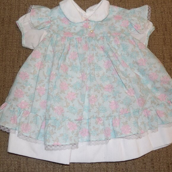 Floral Baby Dress and Pinafore Mayfair Size 18 Months Vintage - Picture 4 of 5